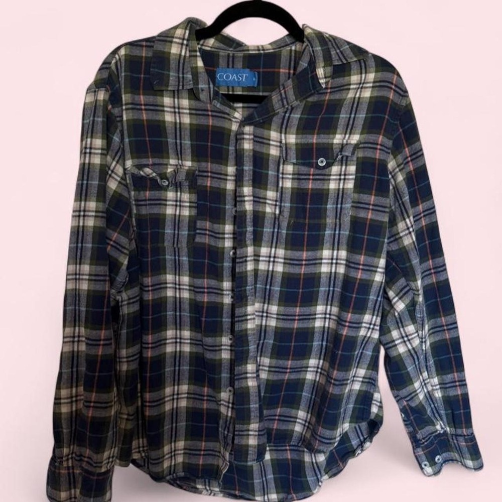 Coast Plaid Flannel Shirt — Size M